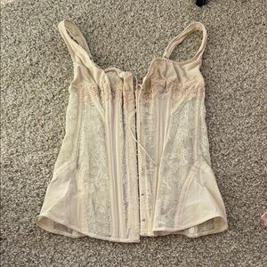 Elegant Lace Beige Corset Top vintage